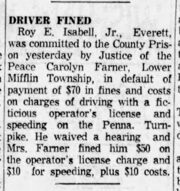 10-7-1963 Roy E Isabell Jr
